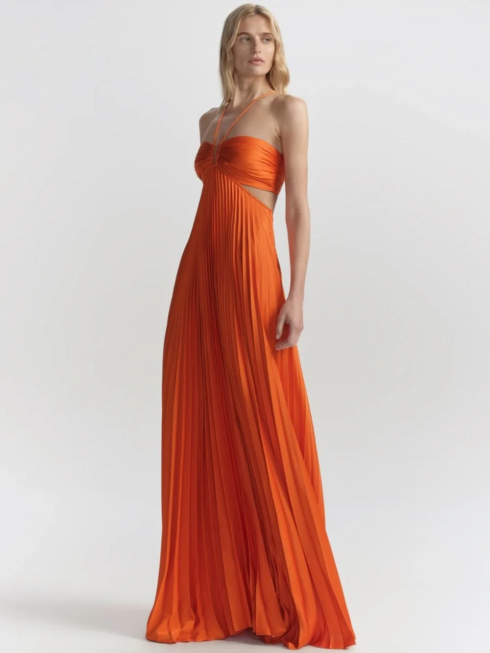 A.L.C. Moira Satin Pleated Maxi Dress $ 796 NEW without tag - Picture 6 of 6